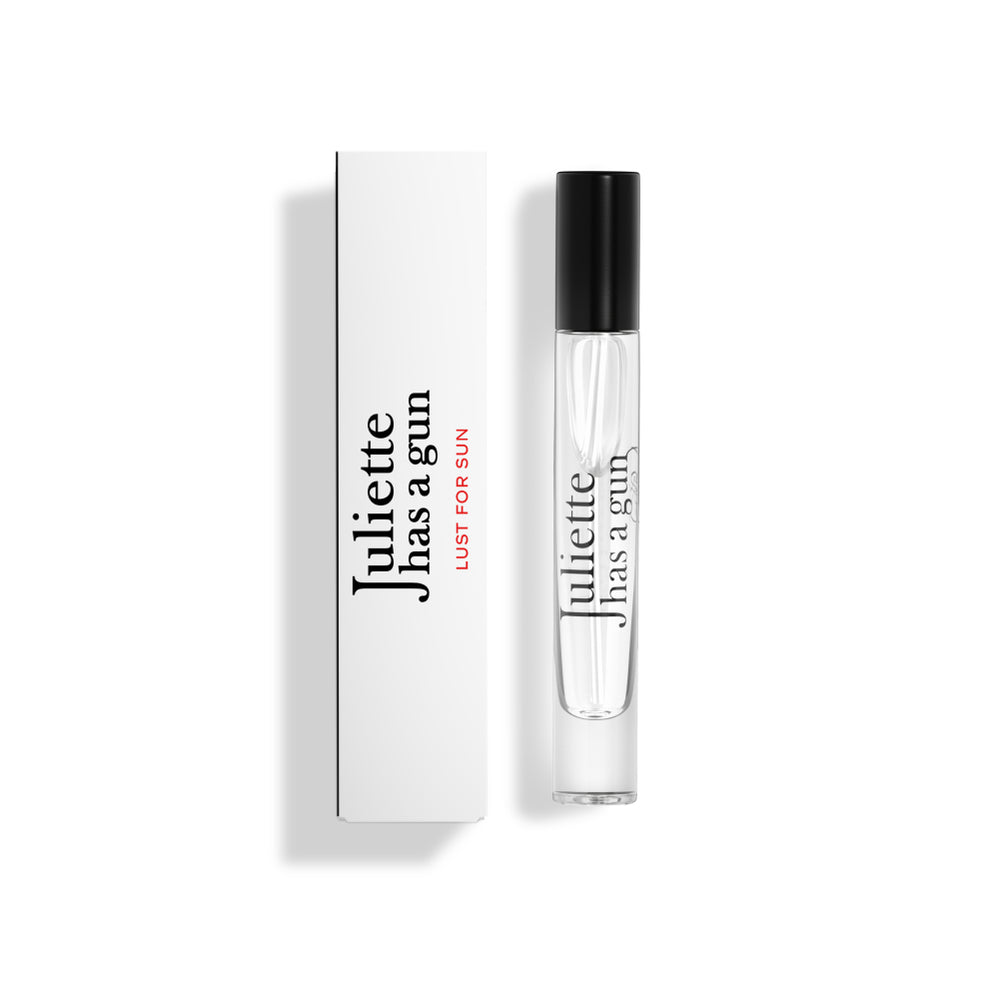 Lust for Sun by Juliette has a gun travel spray packshot