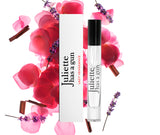 Lady Vengeance by Juliette has a gun travel spray packshot with ingredients 
