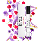 Lipstick Fever by Juliette has a gun travel spray packshot with ingredients 