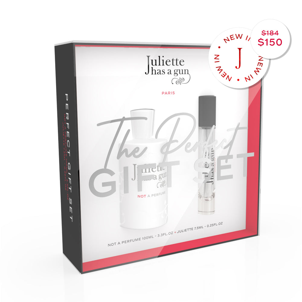 the perfect gift set juliette has a gun packshot not a perfume 100ml  & juliette travel spray